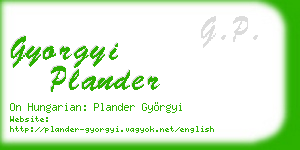 gyorgyi plander business card