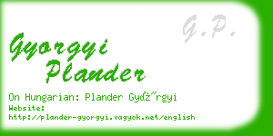 gyorgyi plander business card